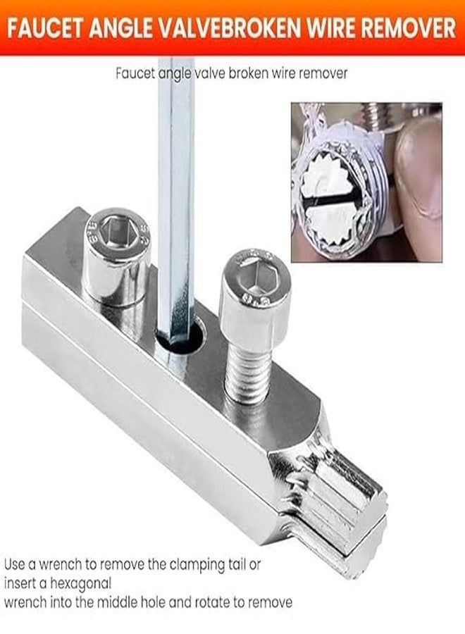 Veemok Faucet Angle Valve Broken Wire Extractor Adjustable Broken Valve Extractor Universal Screw Extractor Tool Broken Bolt Remover for 1/2 in and 3/4 in Stripped Thread, Stainless Steel Made - Image 4